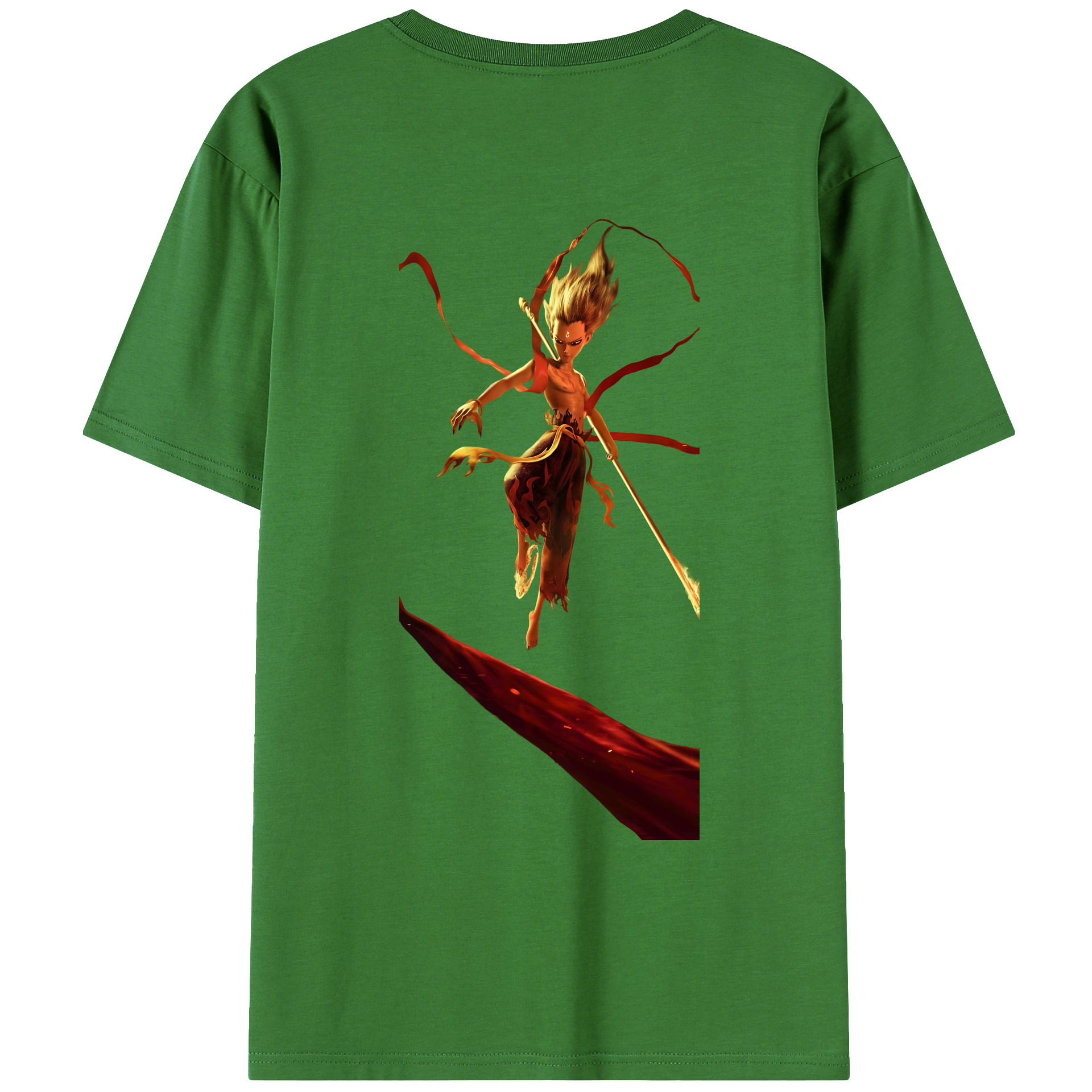 （画像用） Ne Zha 2 ナタ 魔童の大暴れ レディース半袖Tシャツ(バックプリント)